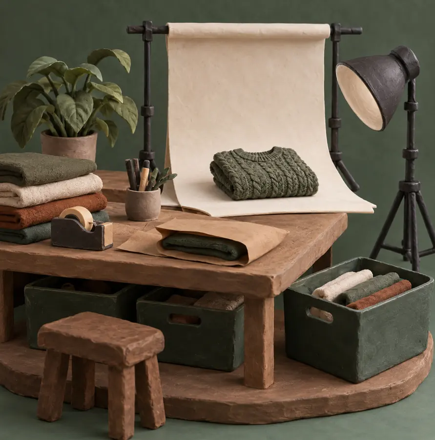 Illustration of online retail businesses equipment and workspace
